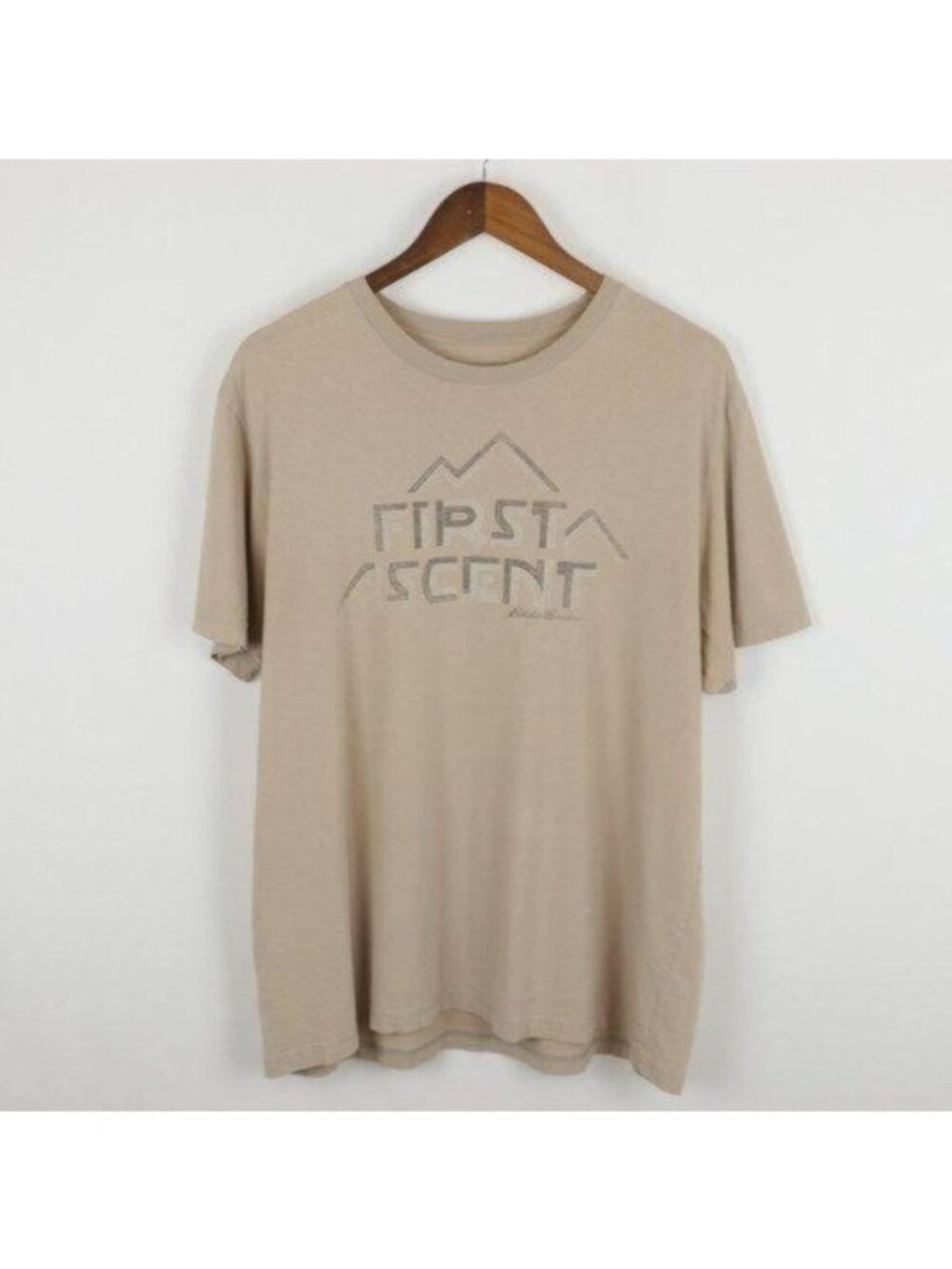 Eddie Bauer First Ascent Men's Extra Large Tan Knit Crewneck Short Sleeve Tee